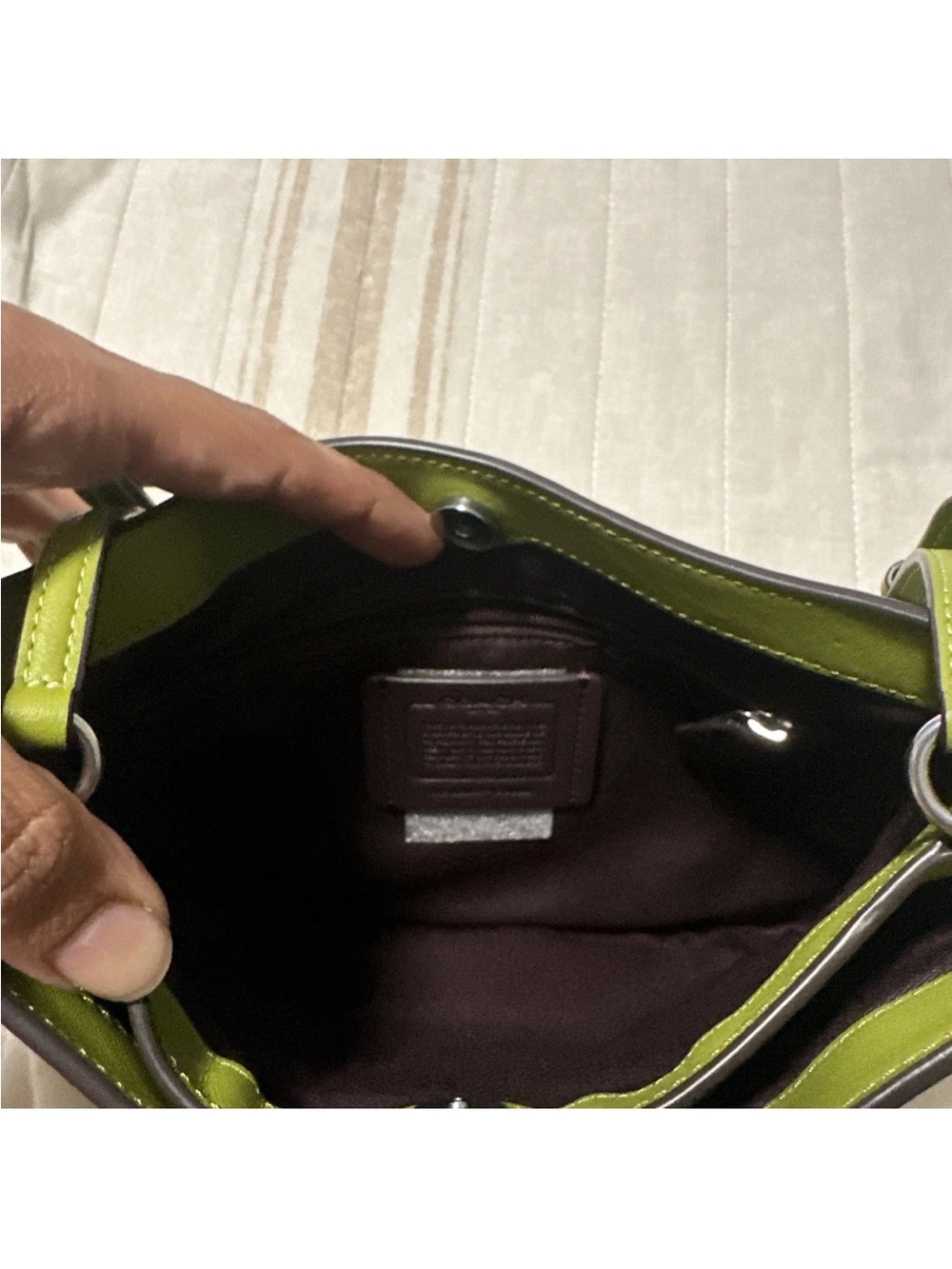Coach Olive Leather Hobo Shoulder Bag - Picture 8 of 8